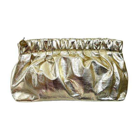 Donna Karan Handbags - Donna Karan Gold Clutch Cosmetics Bag Travel Pouch Day to Night